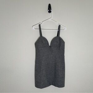 For Love & Lemons Bianca Houndstooth Wool Mini Dress Dark Academia Small